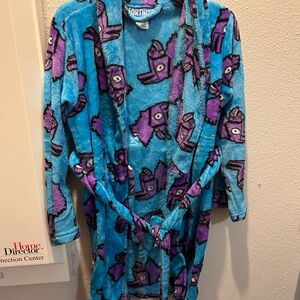 Fortnite Kids Pajama Robe - Blue and Purple Llama Design